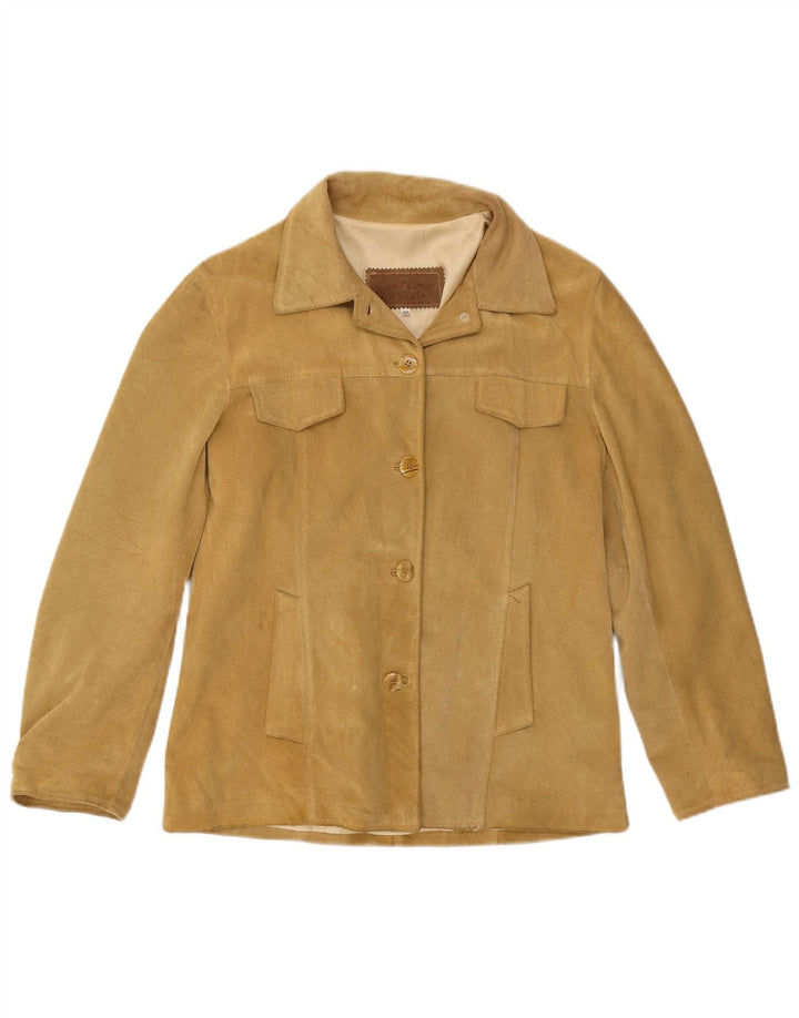 Vintage Γυναικείο Suede Jacket IT 46 Large Beige Leather