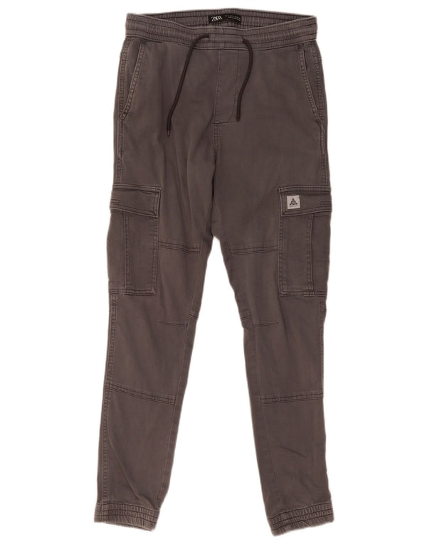 Zara Mens Cargo Joggers Cargo Παντελόνι Small W30 L29 Γκρι βαμβακερό