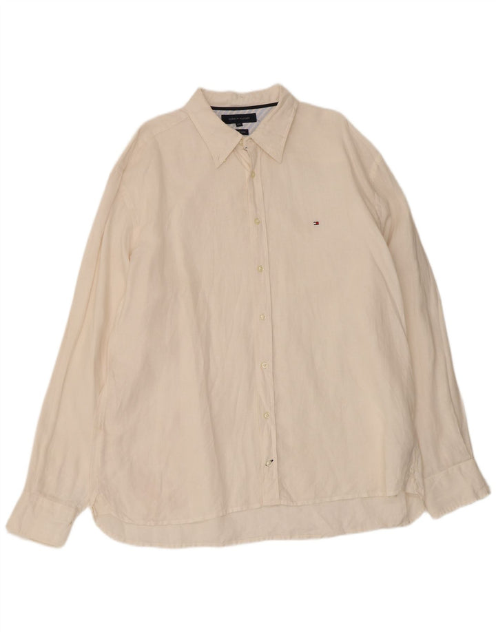 Ανδρικό πουκάμισο Tommy Hilfiger 2XL Λευκό Λινό