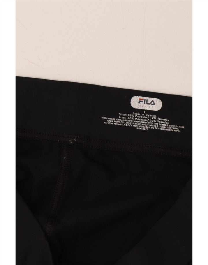 FILA Womens Bermuda Sport Shorts UK 16 Large Black Polyester Vintage Fila and Second-Hand Fila from Messina Hembry 