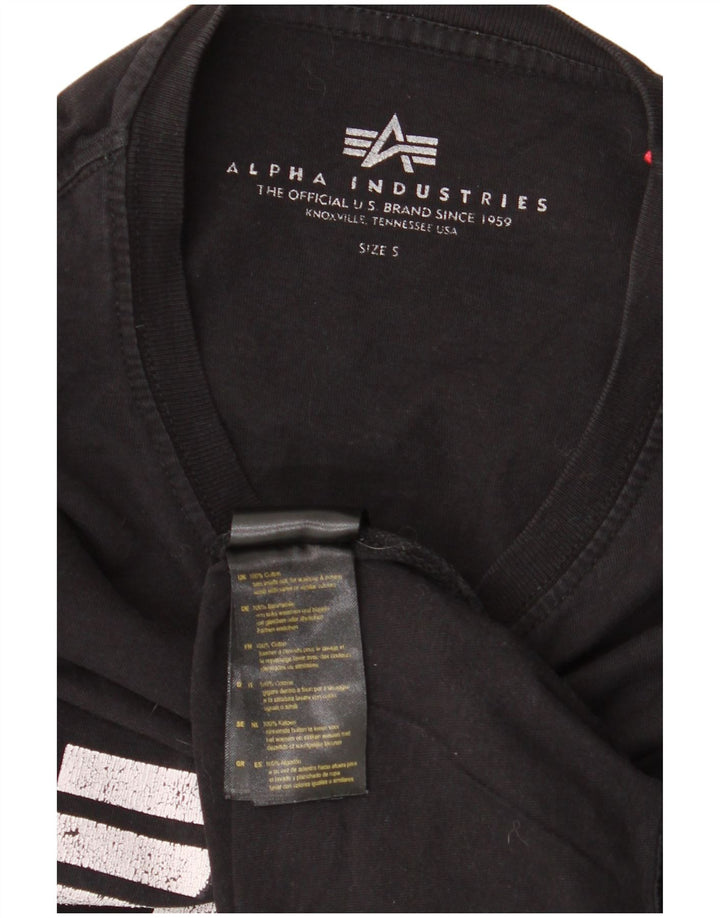 Γυναικείο γραφικό μπλουζάκι ALPHA INDUSTRIES Top UK 10 Small μαύρο βαμβακερό