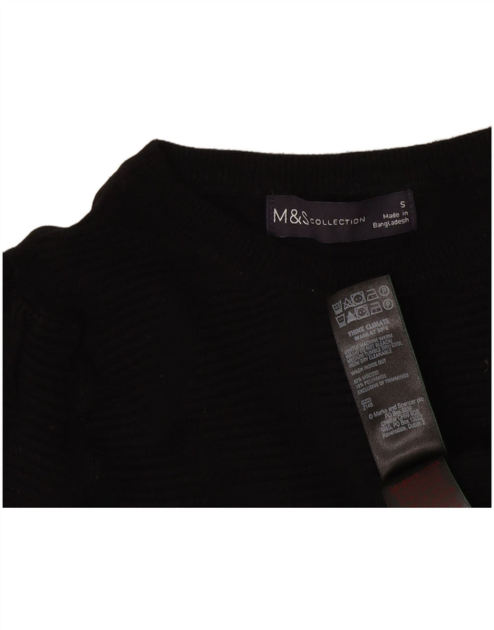 Marks & Spencer Γυναικείο πουλόβερ με λαιμόκοψη UK 10 Small Black Classic