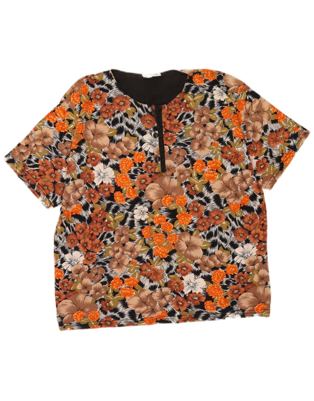 Vintage γυναικεία μπλούζα τοπ UK 14 μεσαία πολύχρωμη φλοράλ