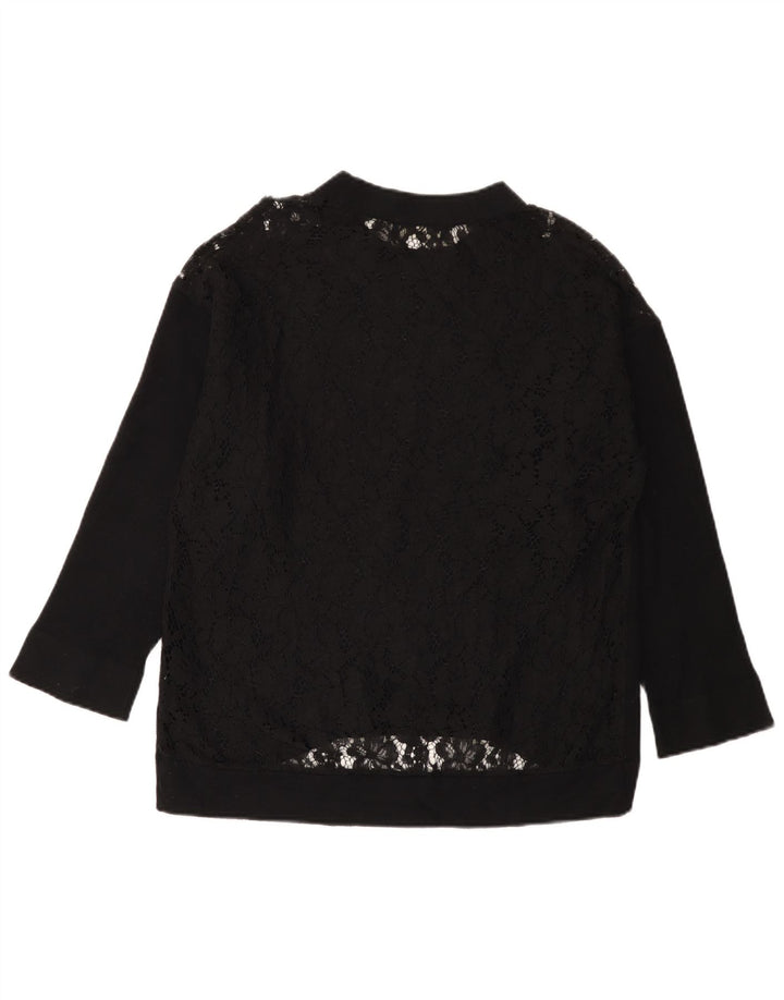 Zara Γυναικεία Μακρυμάνικη Μπλούζα Oversized Μπλούζα UK 10 Small Black