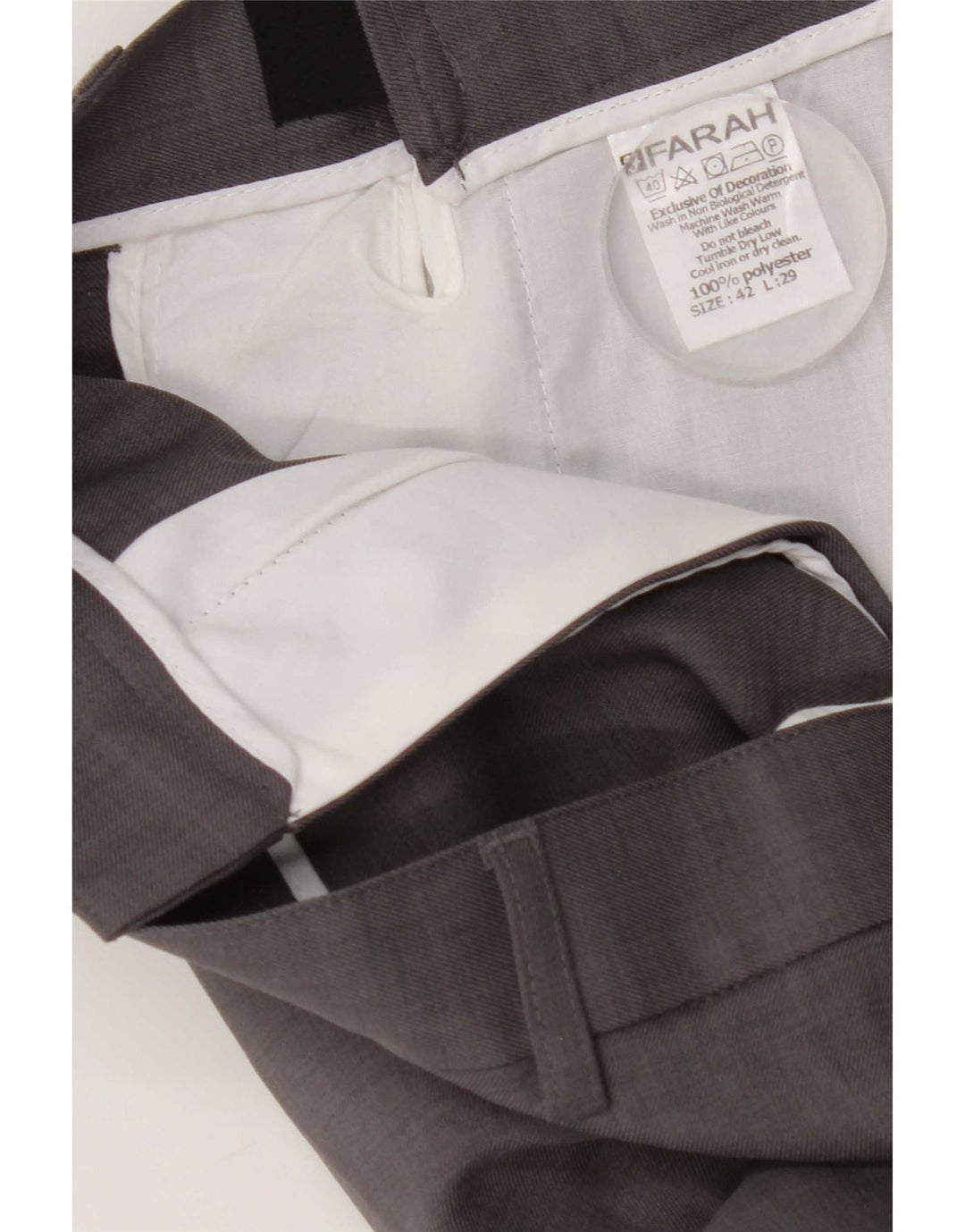 Farah Ανδρικό ίσιο παντελόνι Chino W42 L29 Γκρι Πολυεστέρας