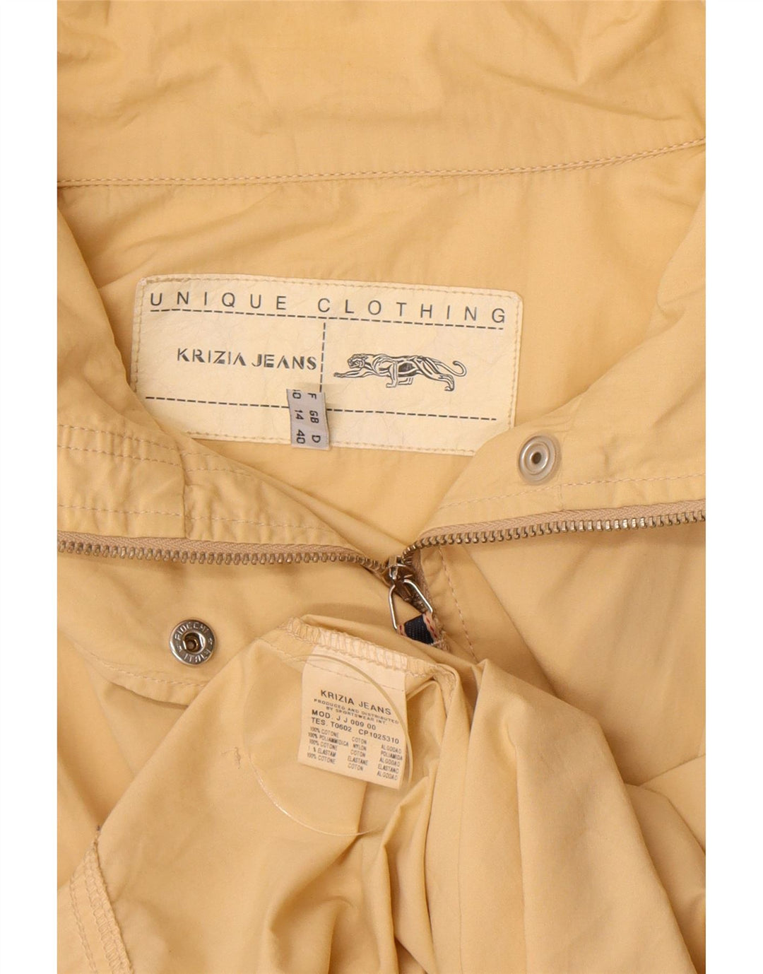 Krizia Jeans Γυναικείο Utility Jacket UK 14 μεγάλο κίτρινο βαμβάκι