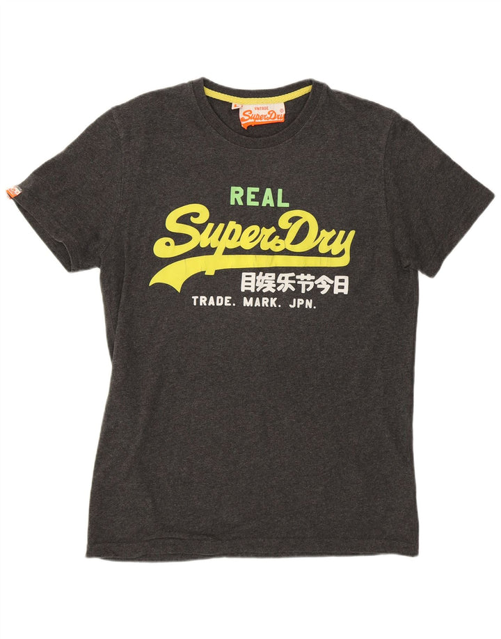 Ανδρικό γραφικό μπλουζάκι SUPERDRY Top Large Grey Polyester