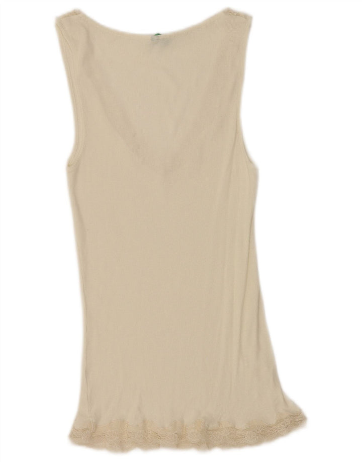Benetton Γυναικεία Αμάνικη Μπλούζα Τοπ UK 12 Medium White