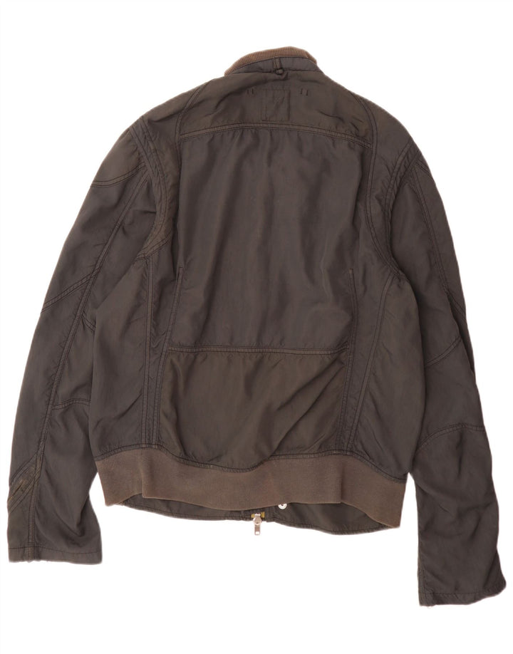 Diesel Mens Military Bomber Jacket UK 44 2XL Black Nylon