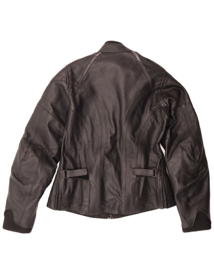 LEWIS Γυναικείο Δερμάτινο Μπουφάν Biker UK 18 XL Μαύρο Δερμάτινο