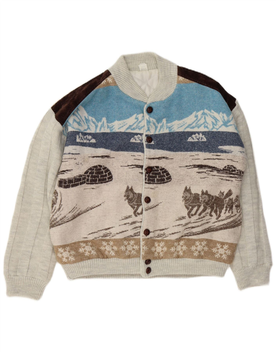 Ανδρικό πουλόβερ VINTAGE γραφικό ζακέτα IT 48/50 μεσαίο πολύχρωμο