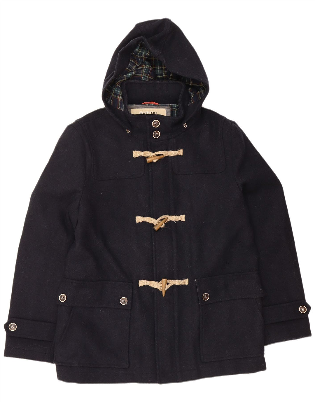 Ανδρικό μπουφάν BURTON με κουκούλα Duffle UK 40 Large Navy Blue Wool