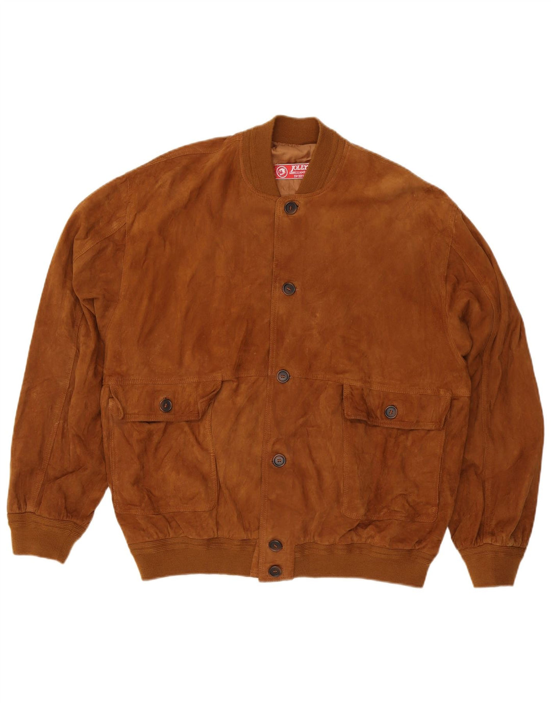Jolly Ανδρικό Suede Bomber Jacket IT 58 4XL Καφέ Δερμάτινο