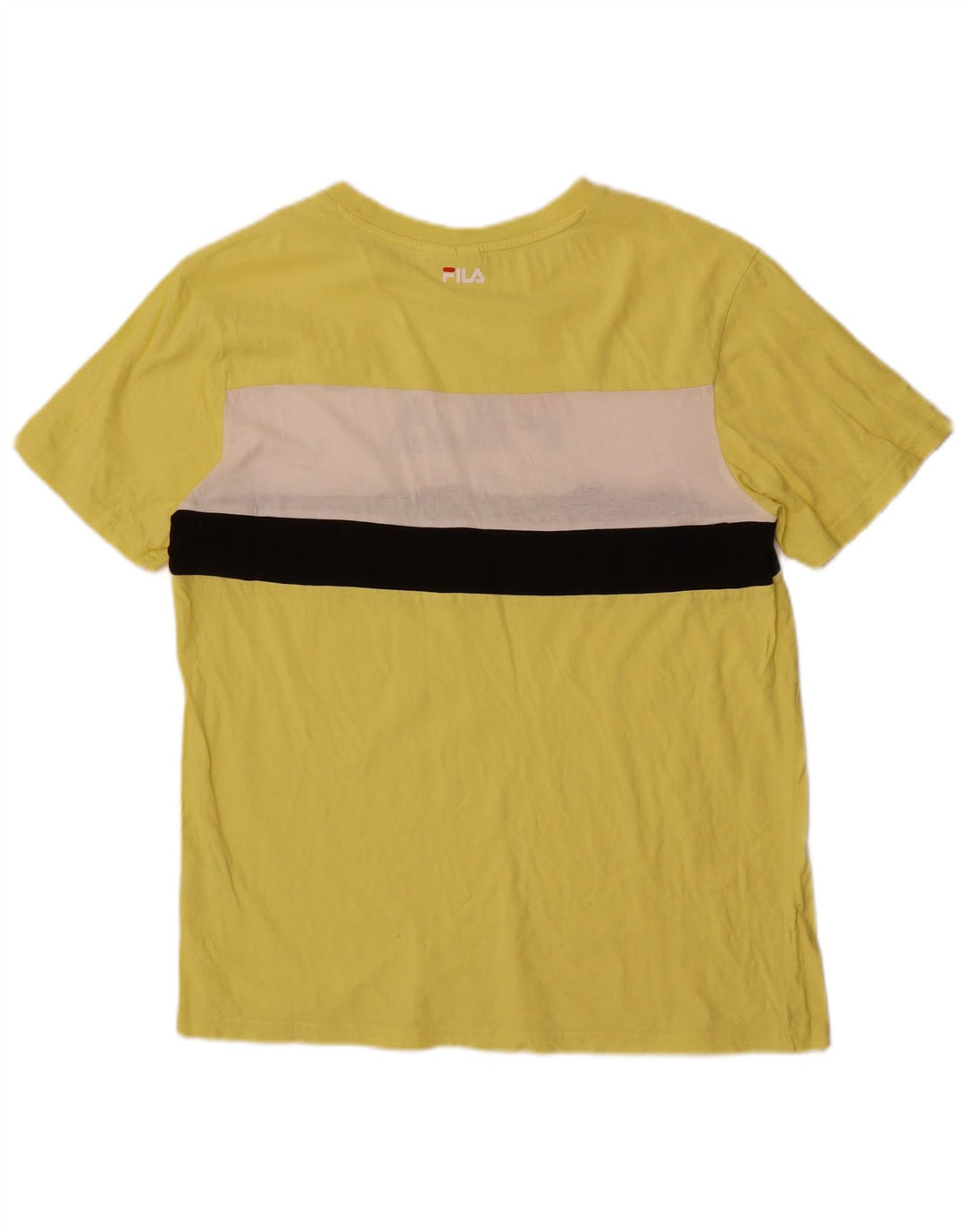Ανδρικό γραφικό μπλουζάκι Fila Top Medium Yellow Colourblock Βαμβακερό