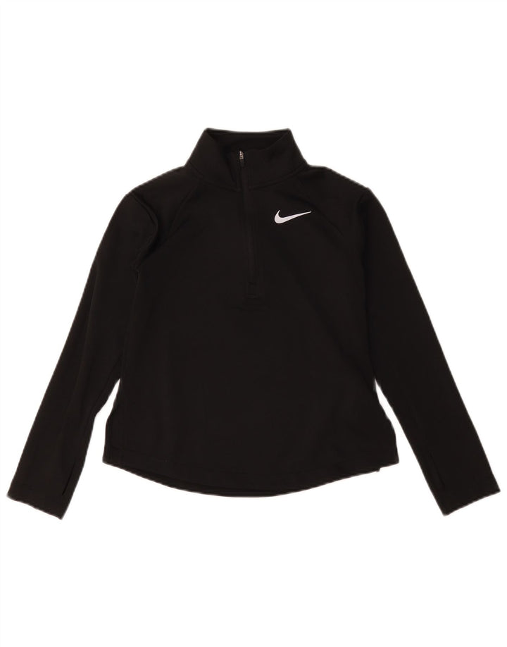 Φόρμα Nike Girls Dri Fit με φερμουάρ πουλόβερ φόρμα 8-9 ετών Small Black