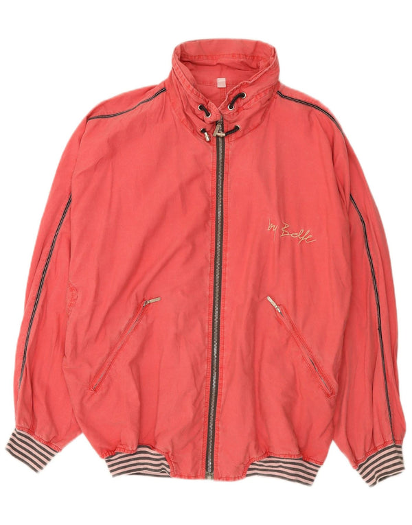 Vintage Γυναικείο Oversized Bomber Jacket IT 44 Μεσαίο Ροζ Βαμβακερό