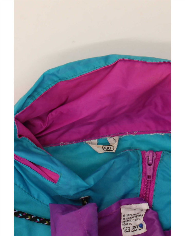 Vintage Ανδρικό πουλόβερ Rain Jacket UK 44 2XL Purple Colourblock Polyamide