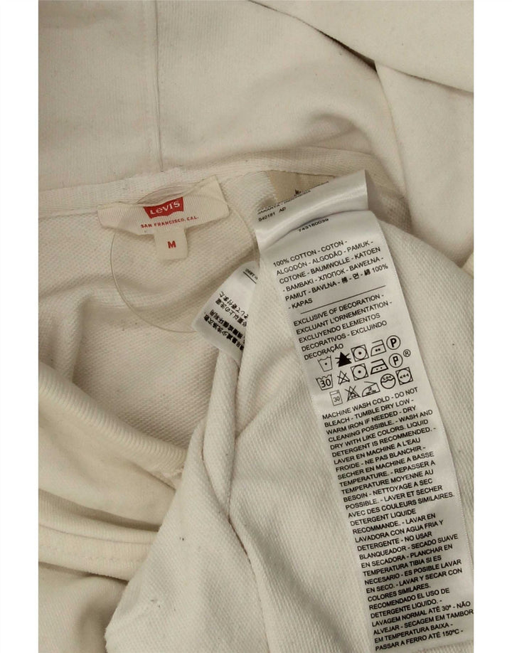 Γυναικείο Levi's Graphic Hoodie Jumper UK 14 μεσαίο λευκό βαμβακερό