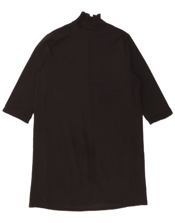 Zara Womens 3/4 Sleeve Shift Dress UK 14 Medium Black
