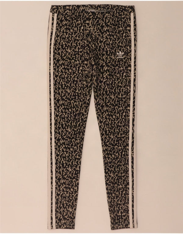 Γυναικείο κολάν Adidas UK 10 Small Black Animal Print Polyester