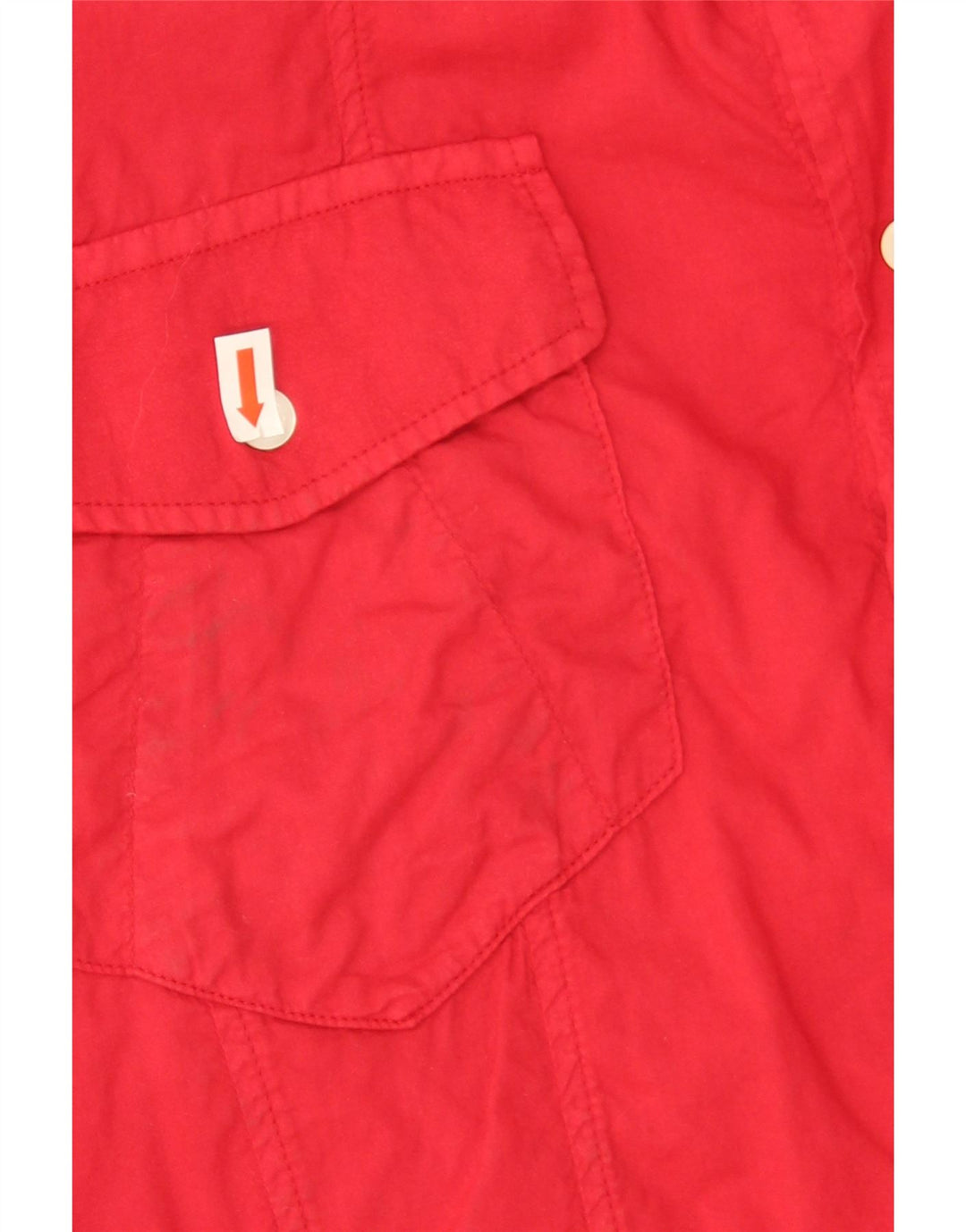 Iceberg Γυναικείο κοντομάνικο πουκάμισο UK 20 2XL κόκκινο βαμβακερό