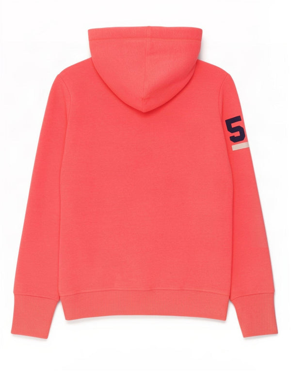 Superdry Γυναικείο Γραφικό Hoodie Jumper UK 14 Medium Pink Cotton