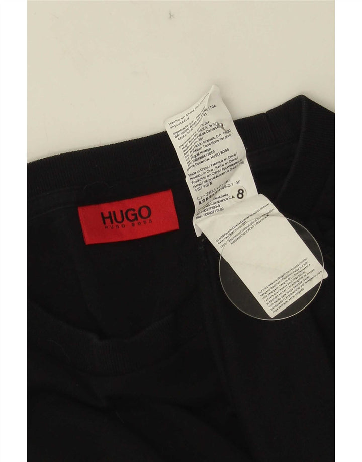 Ανδρικό γραφικό φούτερ Hugo Boss Jumper μεγάλο μαύρο βαμβακερό