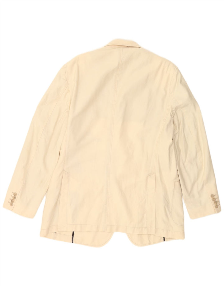 Massimo Dutti Ανδρικό σακάκι μπλέιζερ με 2 κουμπιά EU 56 XL Μπεζ βαμβακερό