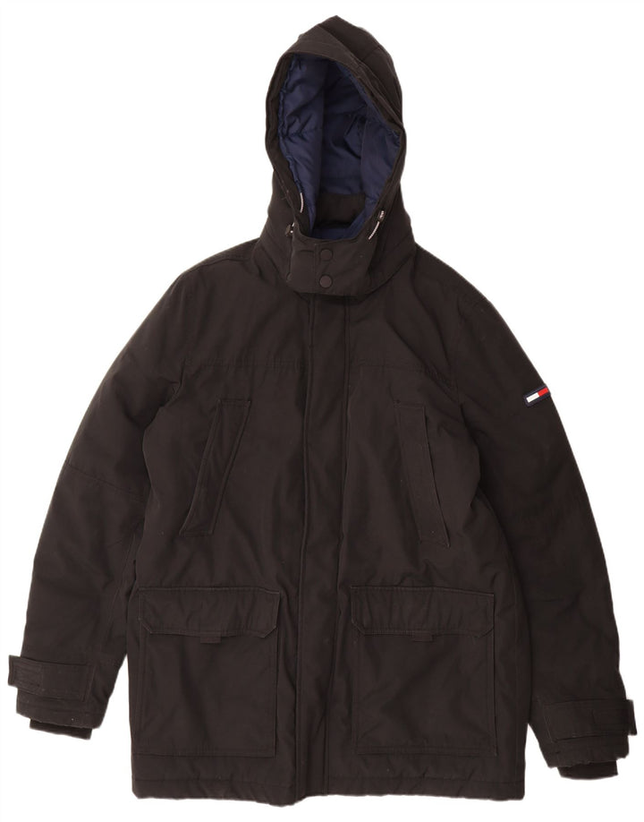 Tommy Hilfiger Ανδρικό μπουφάν με κουκούλα UK 42 XL Μαύρο Πολυεστέρας