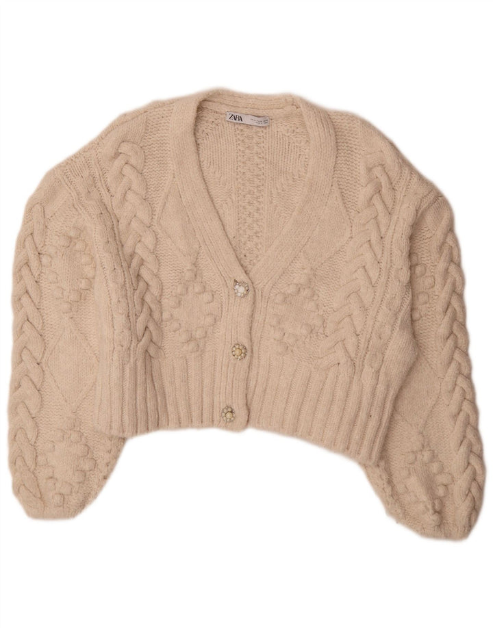 Zara Γυναικείο πουλόβερ υπερμεγέθη Jumper UK 14 Medium Off White Ακρυλικό