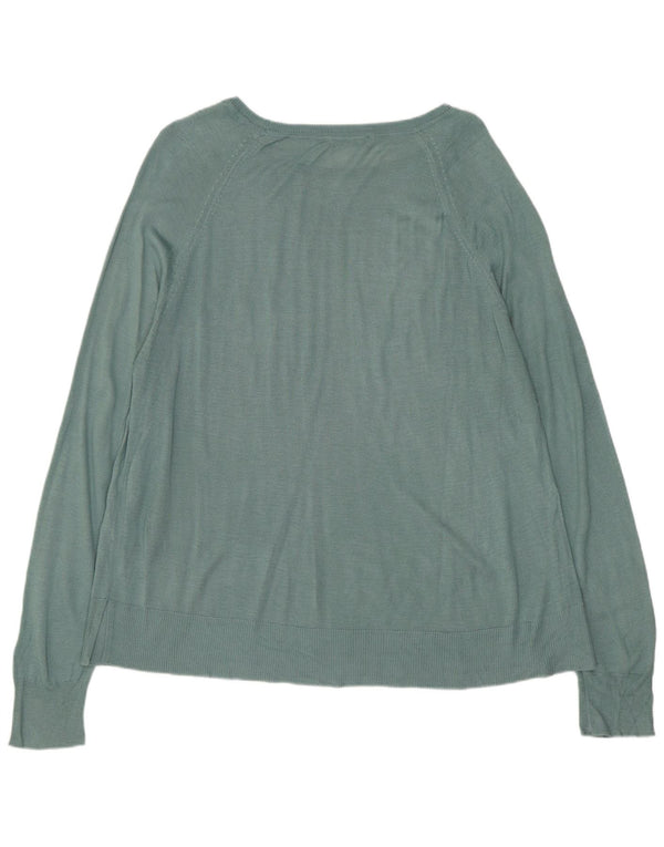 ZARA Womens Boat Neck Jumper Sweater UK 16 Large Green Viscose