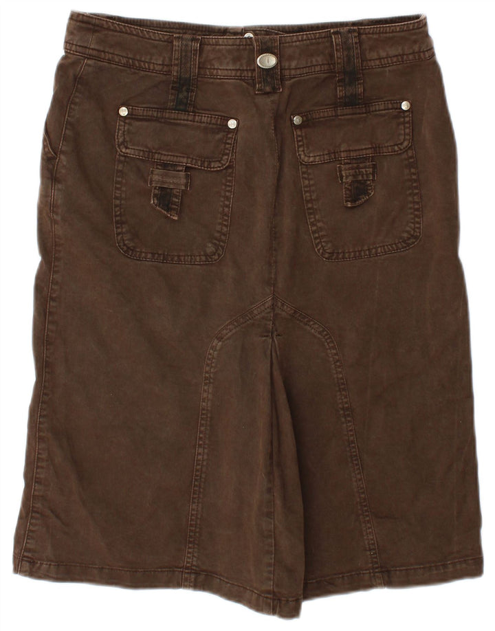 Trussardi Γυναικεία Τζιν Φούστα IT 42 Medium W30 Καφέ Βαμβακερή
