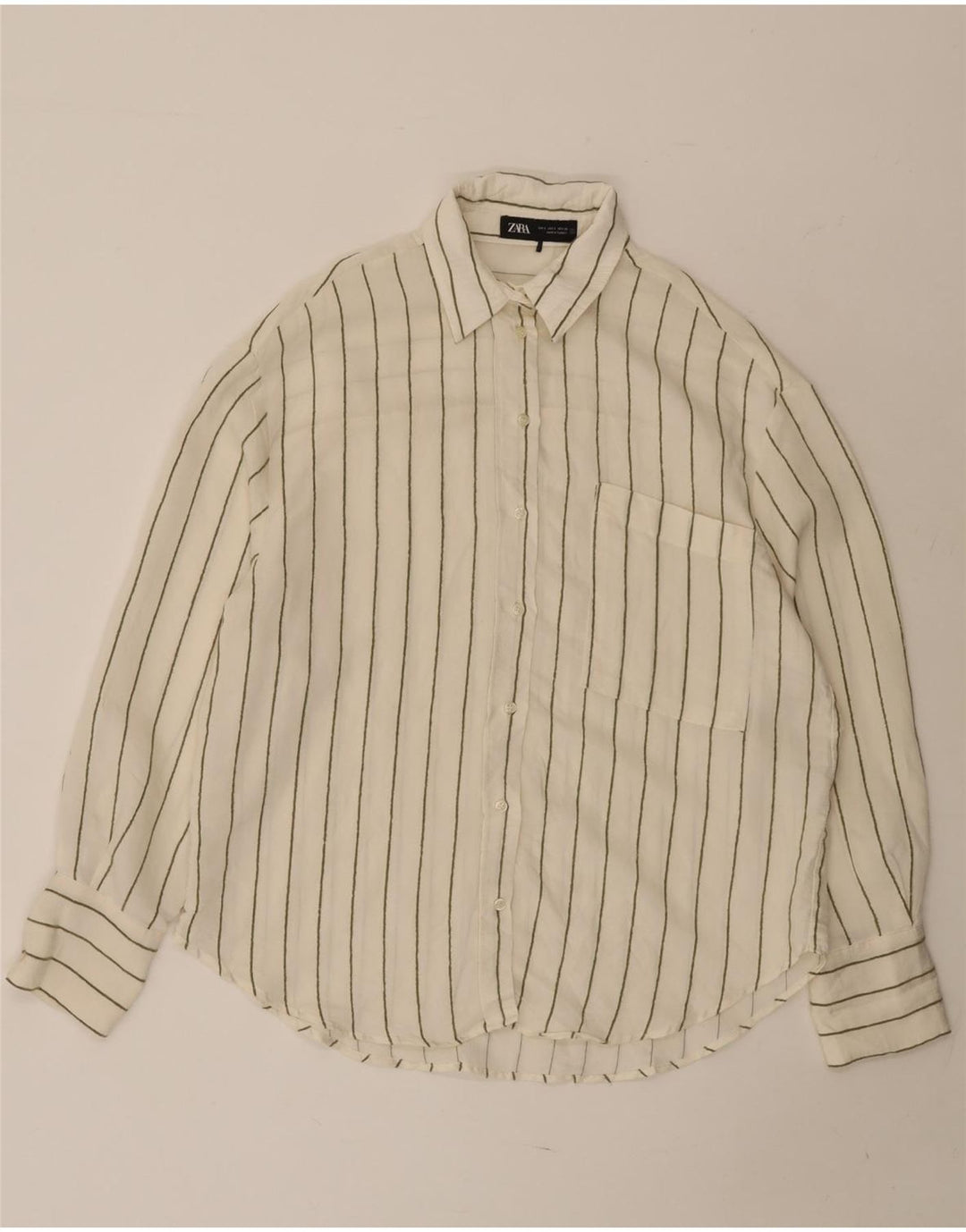 ZARA Γυναικείο πουκάμισο μεγάλου μεγέθους UK 10 Small White Ride Modal