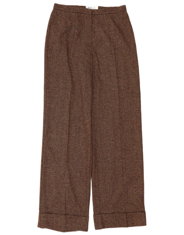 Marella γυναικείο ίσιο casual παντελόνι UK 8 Small W28 L33 Brown Flecked
