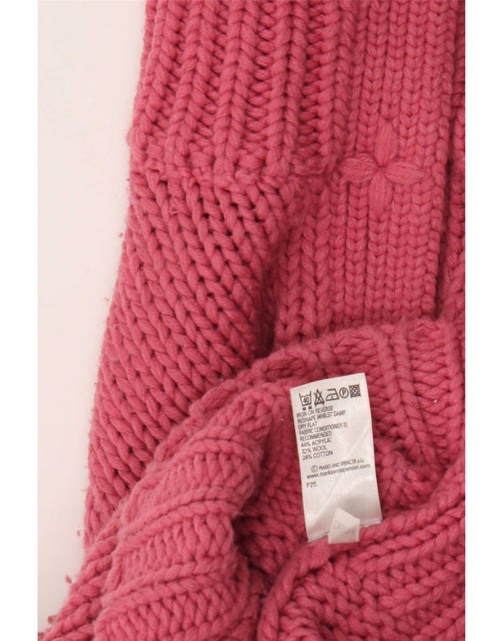 Marks & Spencer Γυναικείο πουλόβερ ζακέτα με κανονική εφαρμογή UK 8/10 Small Pink