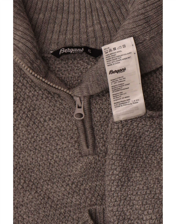 Ανδρικό πουλόβερ Bergans με φερμουάρ XL Μαλλί Merino