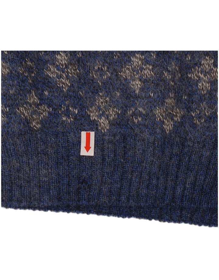 Ανδρικό πουλόβερ με λαιμόκοψη Umberto Severi IT 52 μεγάλο μπλε λουλουδάτο