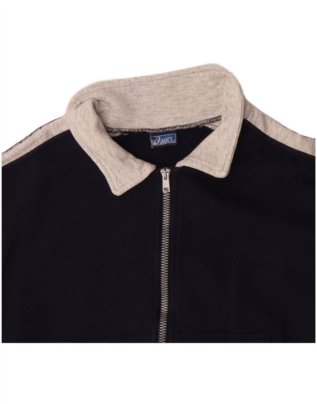 Γυναικεία αθλητική φόρμα γραφικών Asics Top Jacket UK 10 Small Navy Blue Colourblock