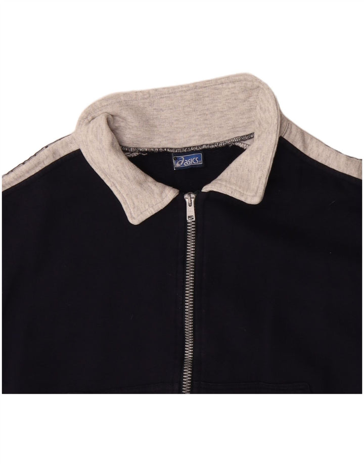 Γυναικεία αθλητική φόρμα γραφικών Asics Top Jacket UK 10 Small Navy Blue Colourblock