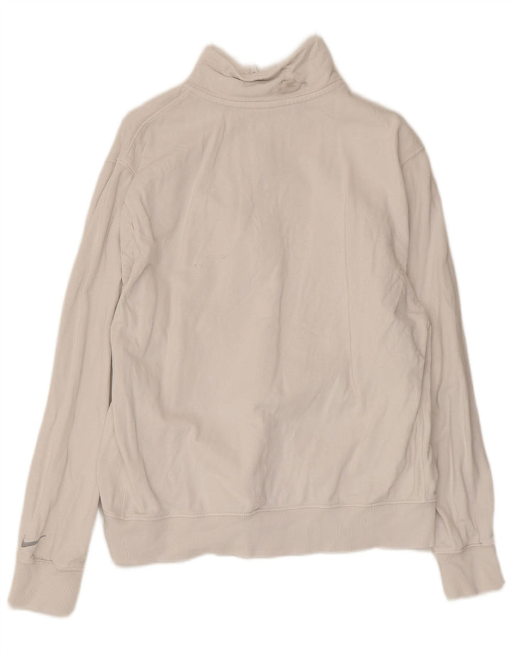 Γυναικείο φούτερ Nike με φερμουάρ με λαιμόκοψη Jumper UK 14 Μεσαίο λευκό βαμβακερό