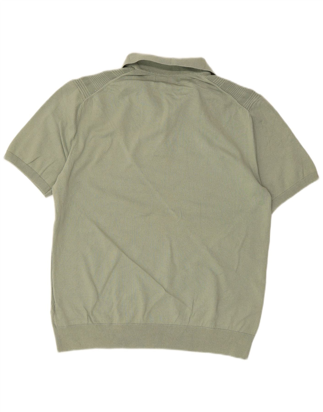 Marks & Spencer Ανδρικό πουλόβερ με κοντό μανίκι polo λαιμόκοψη μεγάλο πράσινο