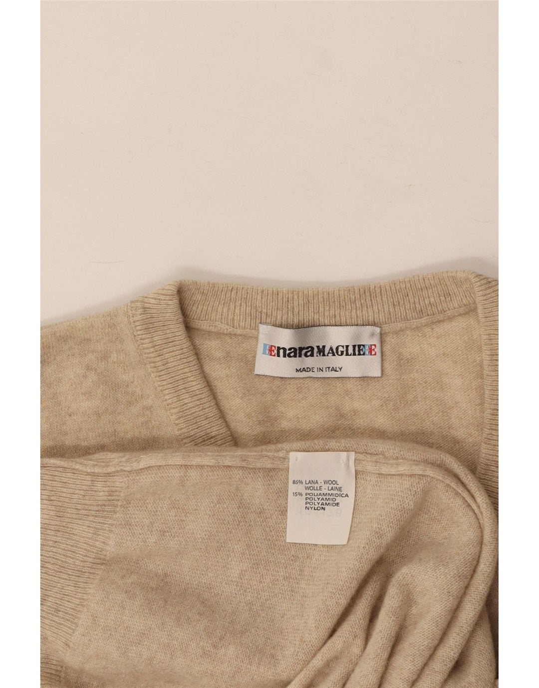 ENARA MAGLIE Mens Vest Tank Top XL Beige Wool