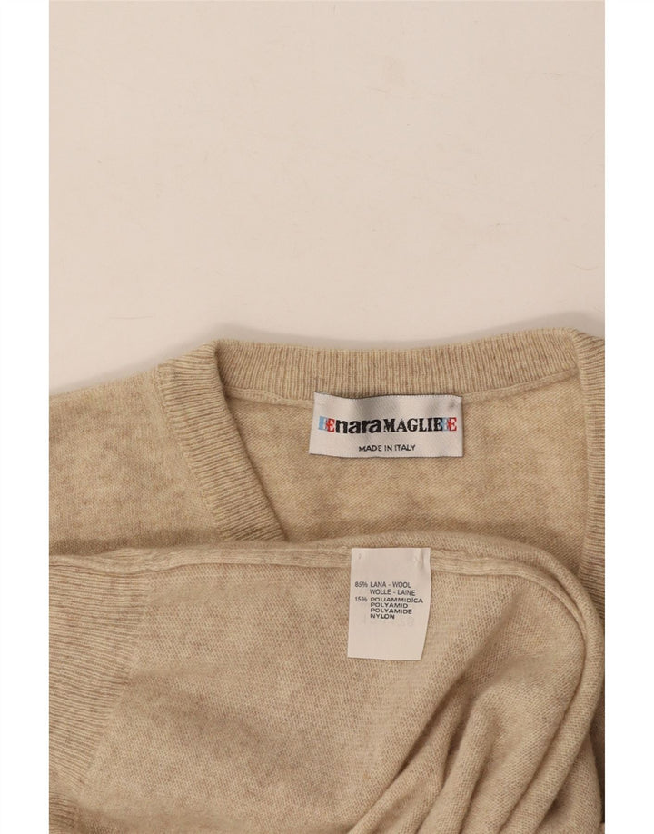 ENARA MAGLIE Mens Vest Tank Top XL Beige Wool