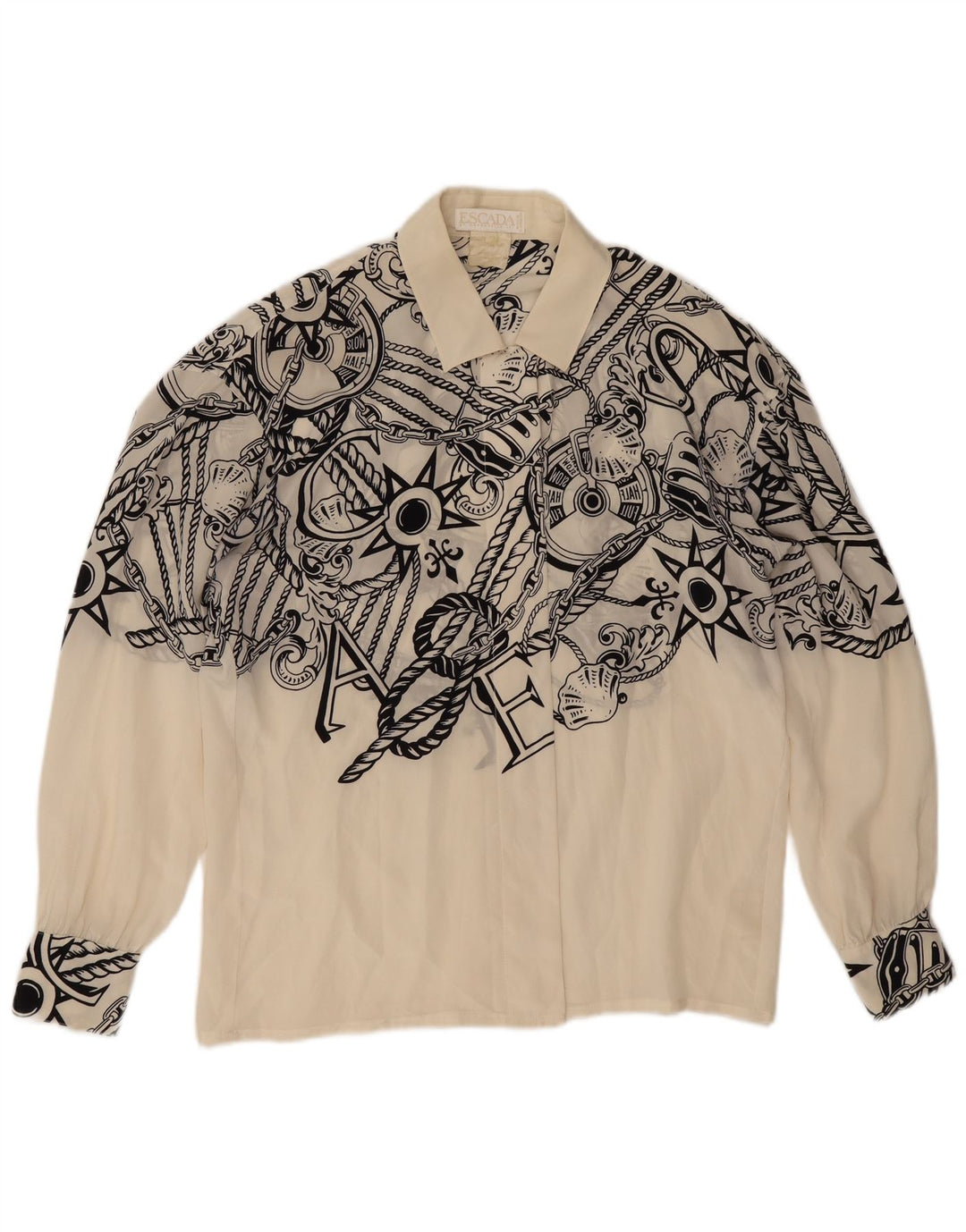 Escada Γυναικεία μπλούζα μπλούζα με αφηρημένο σχέδιο EU 40 Μεσαίο υπόλευκο