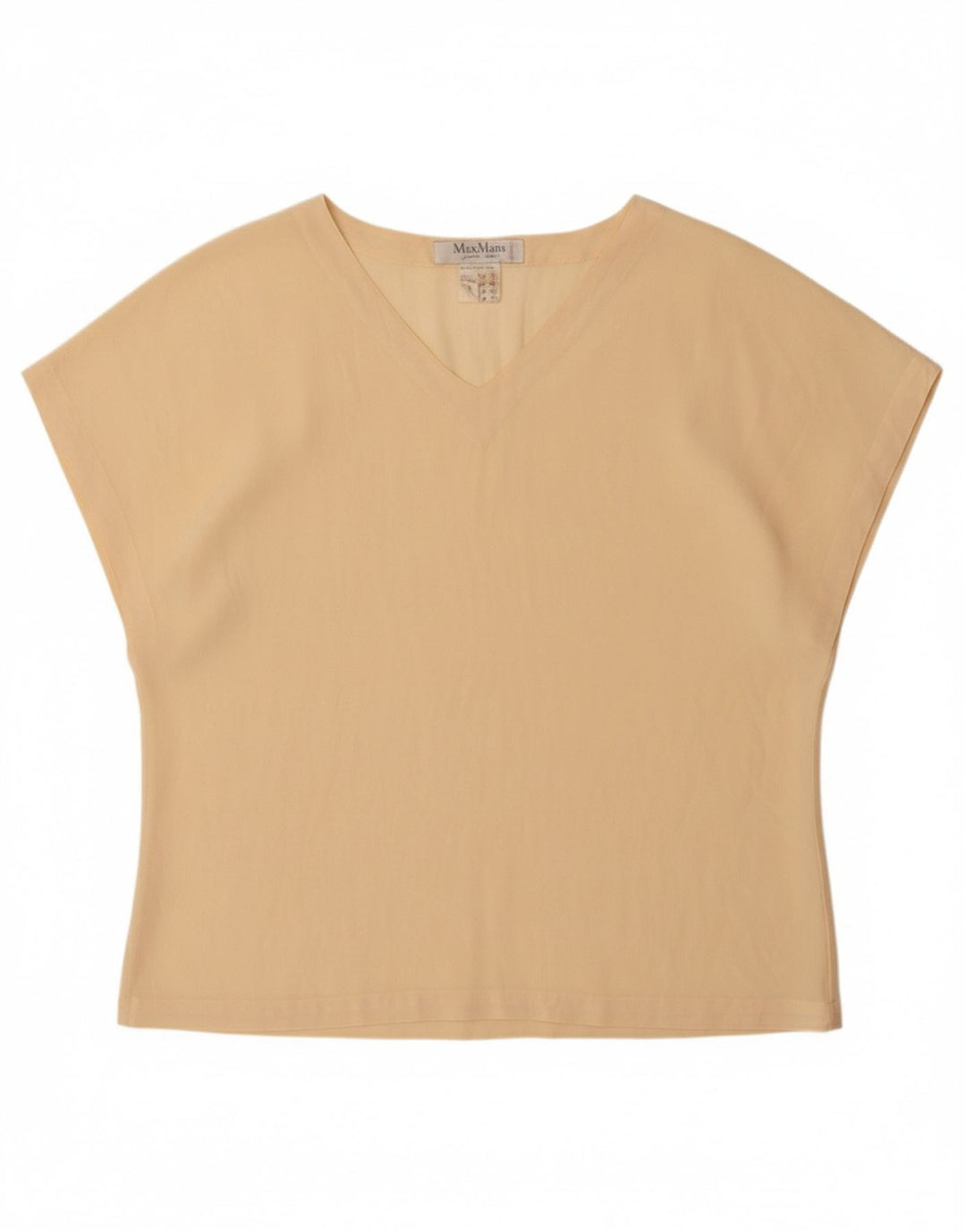 MAX MARA Γυναικείο T-Shirt Top UK 14 Large Beige Silk