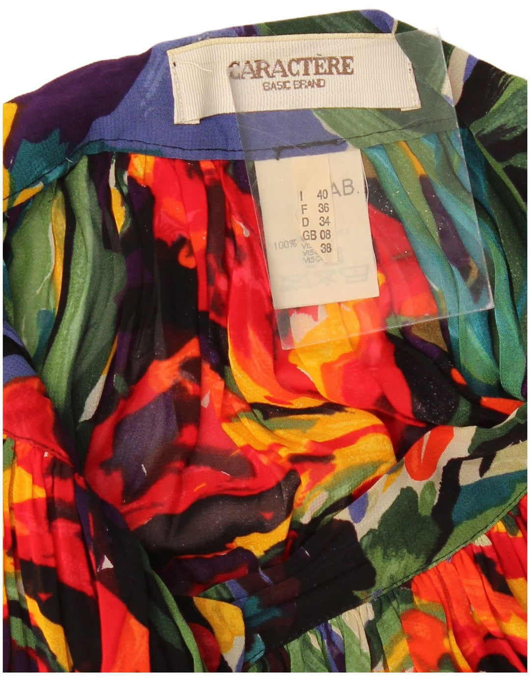 CARACTERE Γυναικεία πλισέ φούστα UK 8 Small W26 πολύχρωμη φλοράλ βισκόζη