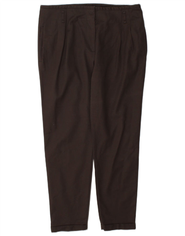 Zara Γυναικείο παντελόνι Chino με καρφίτσες μεγάλο W34 L27 καφέ