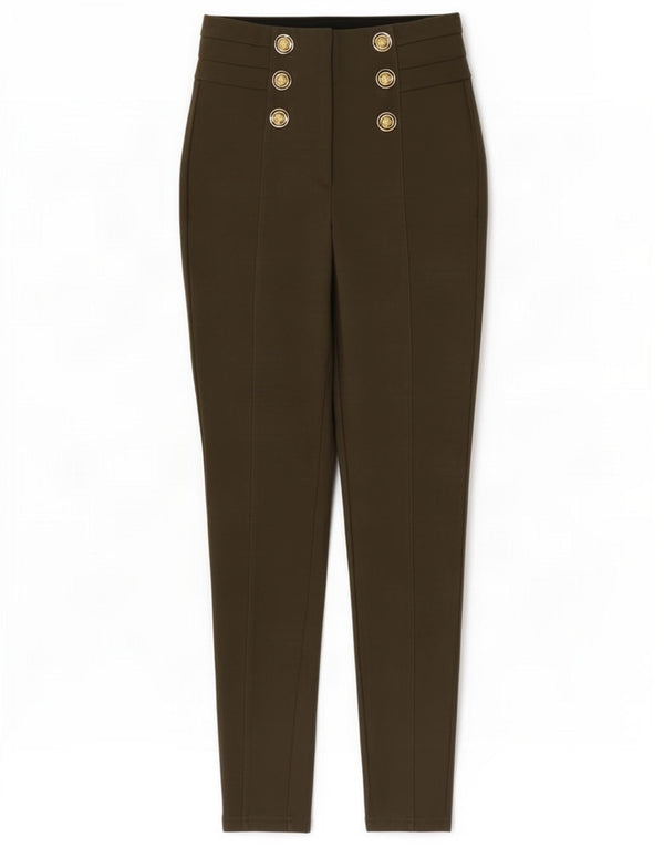 Zara Womens Skinny Casual Trousers XS W24 L27 Khaki