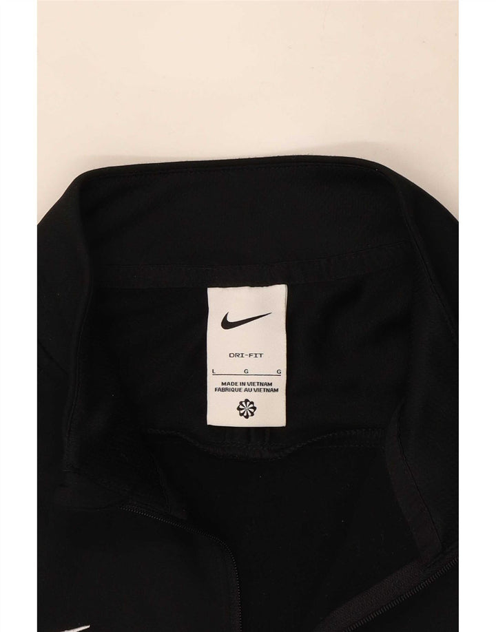 Ανδρική φόρμα πουλόβερ με φερμουάρ Nike Dri Fit Top Large Black Colourblock