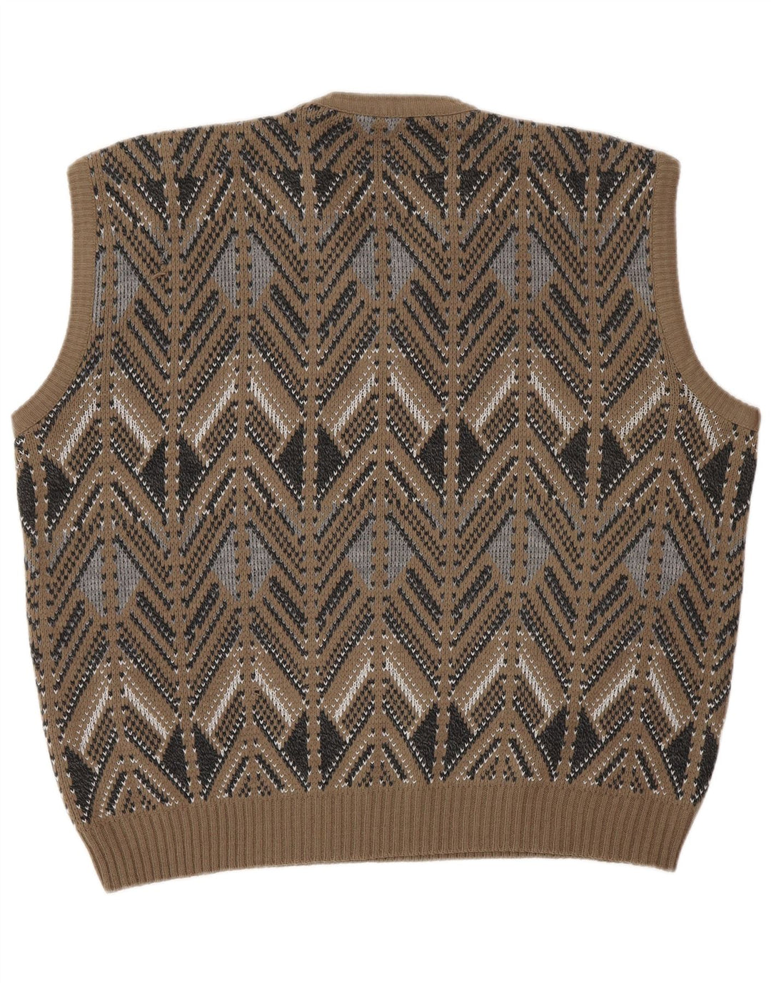 VINTAGE Ανδρικό γιλέκο Tank Top IT 52 Large Brown Fair Isle